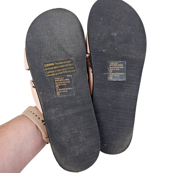 Chase And Chloe Camille-1 Nude Bow Slide Sandals Puffy Knot Women 10 - Picture 10 of 16